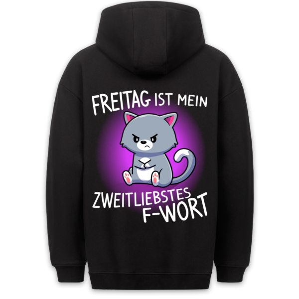 F-Wort Katze - Hoodie Unisex Rückendruck Rabatt