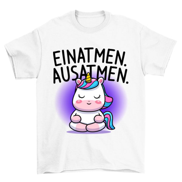 Einatmen Einhorn - Shirt Unisex Schn?ppchen – Bild 3