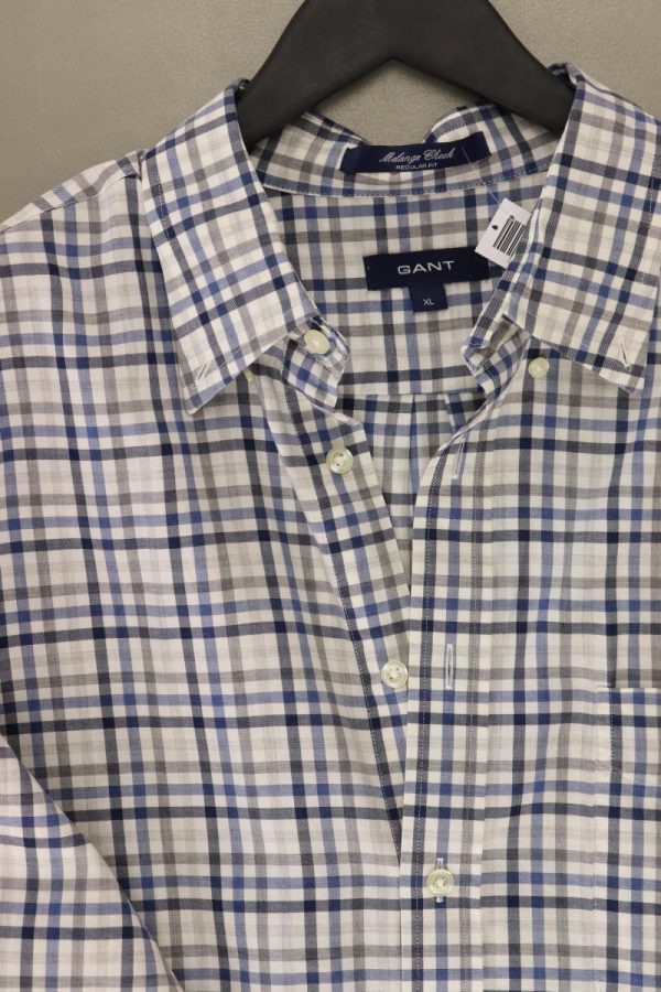 Gant Karohemd für Herren Gr. XL kariert Langarm blau aus Baumwolle Online-Schn?ppchen – Bild 2
