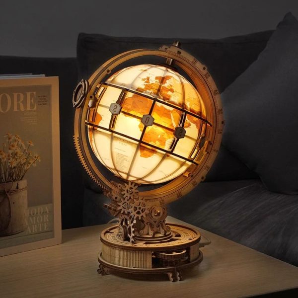 Maquette Globe Terrestre Lumineux en Bois Online – Bild 2