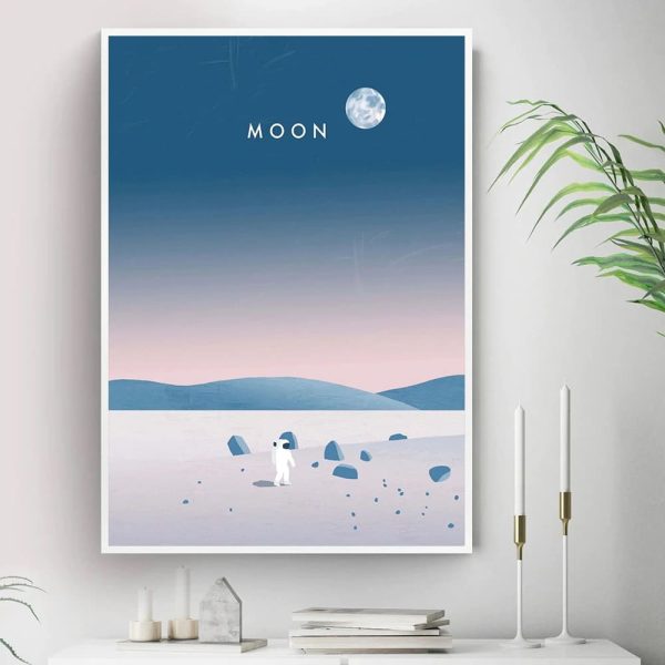 Poster Illustration Surface de la Lune Mode